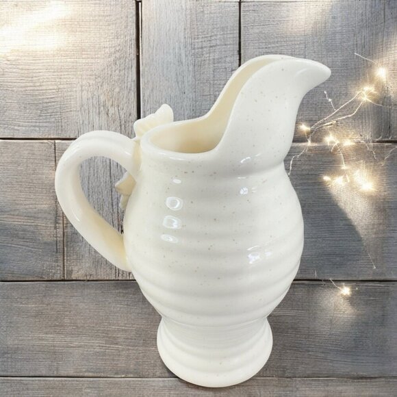 Grasslands Road Ceramic Small Pitcher Creamer With 3D Flowers Carafe Jug - Picture 2 of 12